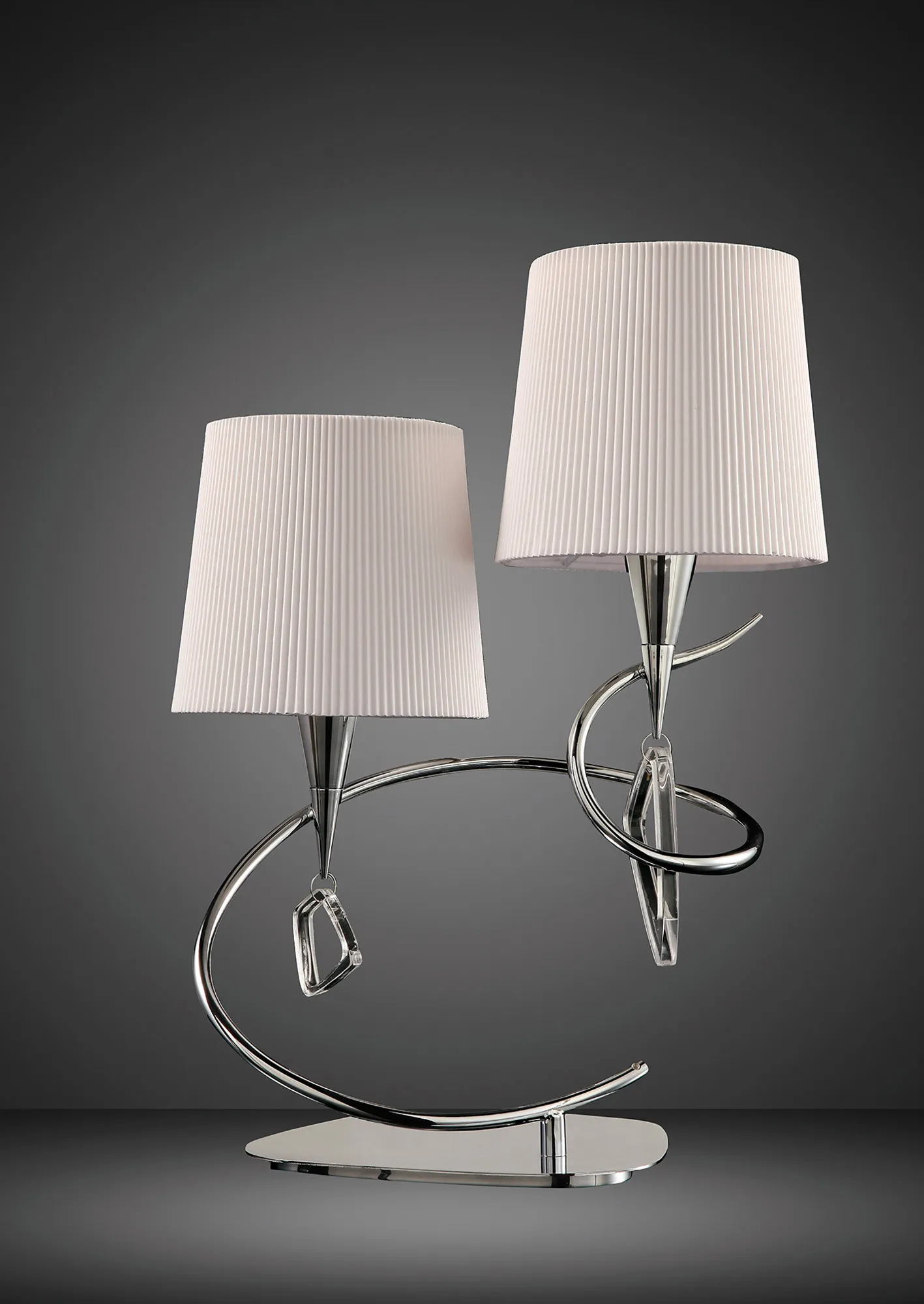 Mara Polished Chrome-Ivory White Table Lamps Mantra Shaded Table Lamps Mara Polished Chrome-Ivory White Table Lamps Mantra Shaded Table Lamps